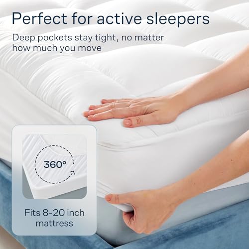 Niagara Sleep Solution White California King Cotton Mattress Pad Pillow Top