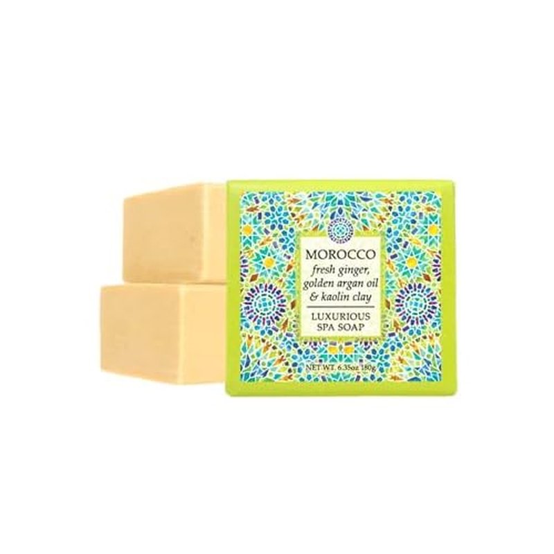 Greenwich Bay Destination Exfoliating Spa Soaps 7 Piece Set of 6.35 Ounce Bars - Travel to London, Kyoto, Tahiti, Paris, Fiji, Morocco, and Sicily without leaving your home!
