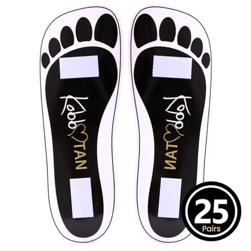 25 Pairs (50Feets) Spray Tan Feet Pads Disposable & Economic Black Feet pads for Spray tanning,Use in Tanning booth,Sunless Tanning at Home or Beauty Salon-Non Slip-Comfortable-Hygienic-Ultra Bronzing