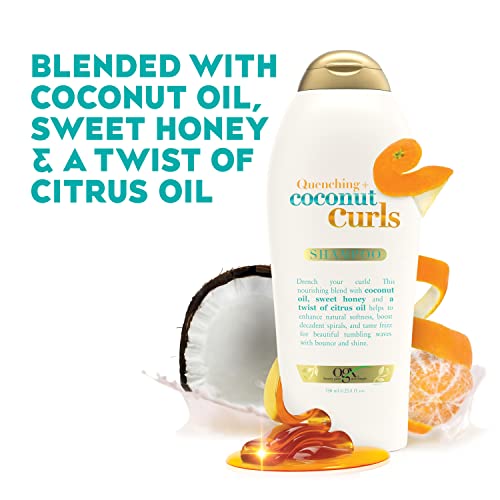 OGX Quenching + Coconut Curls Shampoo 25.4 Fl Oz Pack of 2 – Hydrating Curly Hair Care