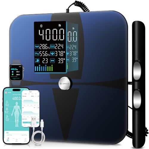 Lepulse Smart Body Scale Black with 8 Electrodes - Body Composition & Fat Analysis