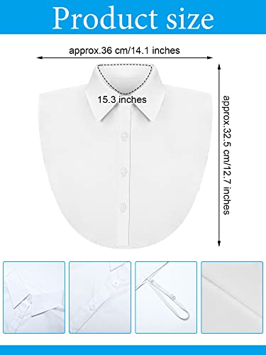 Giegxin 6 Pcs White Elegant Detachable Fake Collar for Women