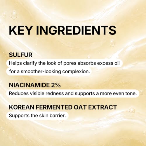 Sulfur Oat Serum with 2% Niacinamide for Oil Control & Sensitive Skin - 1.69 Fl Oz