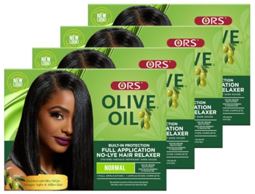 ORS Olive Oil Hair Relaxer Full Application No-Lye Normal Strength - Pack of 4 (Variation 4)