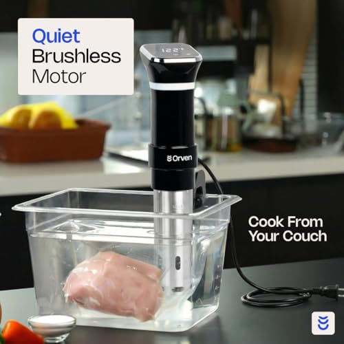 ORVEN 1100W Sous Vide Cooker with Precise Temperature Control, Stainless Steel, Digital Timer, 4-20L Capacity