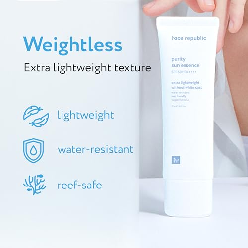 Face Republic Exfoliate & Protect - AHA/BHA Toner + Purity Sun Essence | Pore Refining, Clarifying Toner | SPF 50+ Broad Spectrum UV Sunscreen | Vegan Korean Skin care