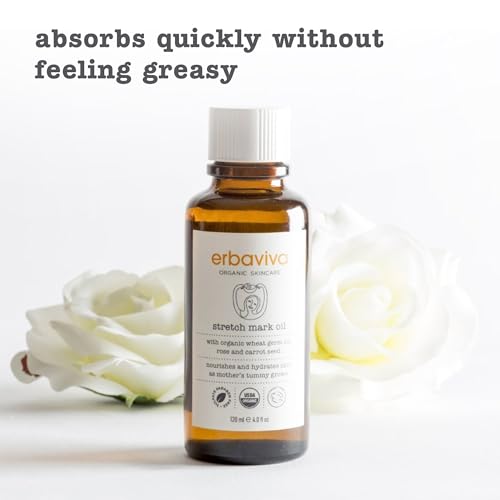 Erbaviva Organic Stretch Mark Oil 4 Fl Oz - Nourishing Pregnancy Body Oil