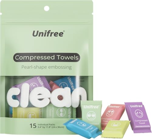 Unifree Compressed Face Towels Tablets - XL Soft Disposable 120 Pack