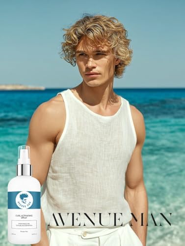 Avenue Man Curl Activating Spray for Defined Curls with Marula Oil – Leave-In Conditioner