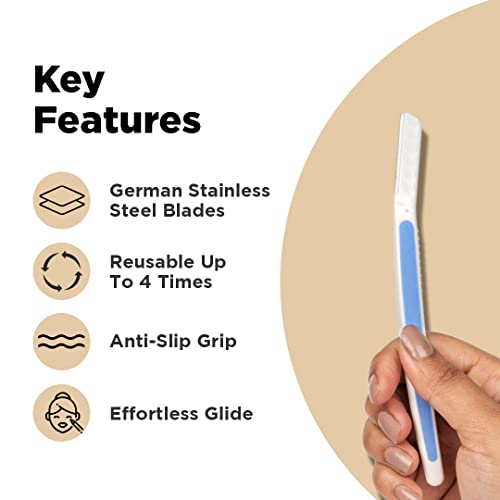 FURR Reusable Facial Razor for Women, German Blades ? Pack of 3 | For Eyebrows, Upper Lip, Forehead, Chin & Sideburns | Includes Storage Sleeve