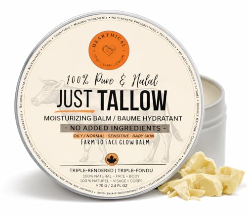 Hearthical Unscented 70g Halal Grass-Fed Beef Tallow Face Moisturizer - Organic & Pure