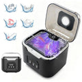 Ultrasonic Retainer Cleaner Machine Black 48kHz with UV & 4 Modes for Dentures, Mouth Guards & Jewelry