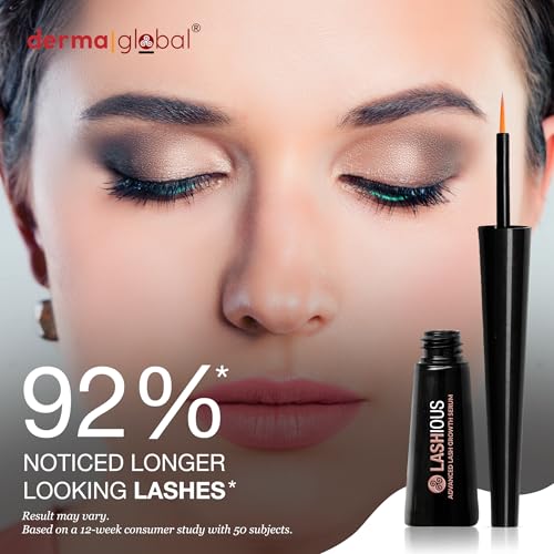 LASHious¢â Advanced Lash Growth Serum | Multi-Peptide Complex with Anagain¢â, Biotin, Panthenol & Caffeine, Red Clover Flower Extract | Prostaglandin-Free & Non-Irritating Formula | 3mL