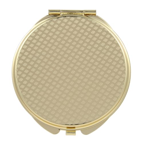 FORTUNA Tokyo Compact Mirror, Nishijin Textile Silk Hand Mirror, Double-Sided Mirror, Magnifier, Made in Japan, Round Size, Mt. Fuji and Cherry Blossom Pattern -18, Hokusai (Black/Gold)