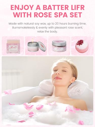 15-Piece Rose Spa Gift Set for Women - Bath & Body Care Kit