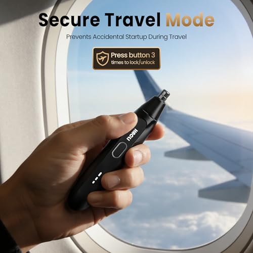 Nose Hair Trimmer for Men Women - HACLI Electric Painless Nose Hair Clipper, 8000RPM Powerful Motor, IPX7 Waterproof, Safe & Quiet, Replaceable Head, Travel Lock USB-C Rechargeable