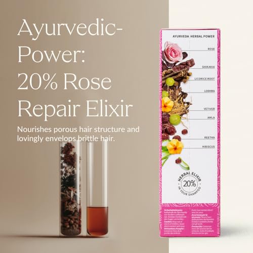 Khadi Rose Repair Ayurvedic Shampoo for Damaged Hair – 6.7 fl oz, Silicone-Free