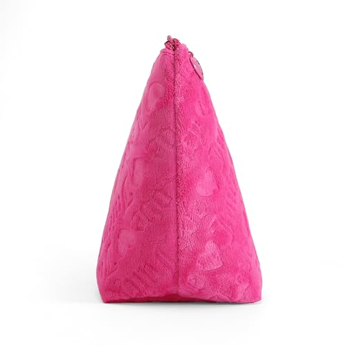 Juicy Couture Hot Pink Terry Cloth Heart Logo Makeup Bag - Travel Friendly