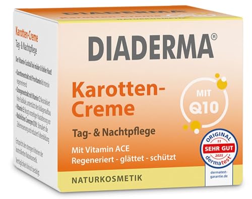 Carrot Day and Night Cream with Q10 & Vitamins ACE - 50ml Natural Vegan Skin Care
