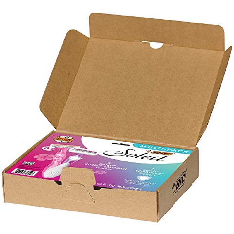 BIC Soleil Simply Smooth Women's Disposable Razors; 3 Blades With Moisture Strip For a Silky Smooth Shave; 10-Count