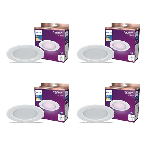 5-6 Inch Retrofit LED Recessed Downlight 4-Pack, Wi-Fi Color Changing Lights