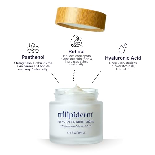 Trilipiderm Rehydration Night Crème with Hyaluronic Acid & Vitamins A C E, 1.35 oz