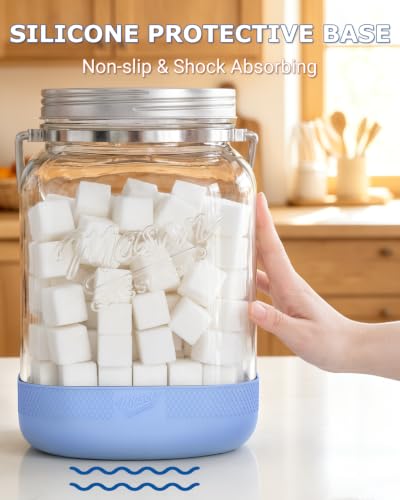 1 Gallon Glass Mason Jars with Airtight Lid & Wide Mouth - 2 Pack