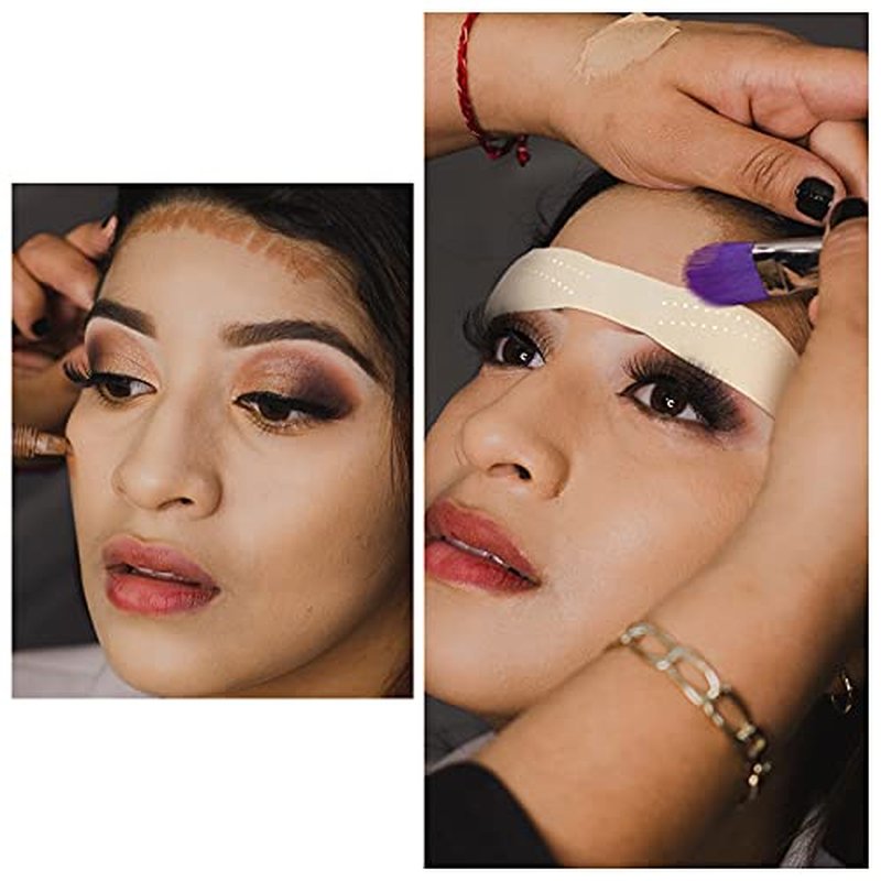 Maitys 20 Pieces Microblading Blading Fake Skin Silicone Eyebrow Tattoo Practice Micro-blading Fake Skin Headband for Beginners Tattoo Eyebrow Practice Design(Dotted Line,White Dotted Line)