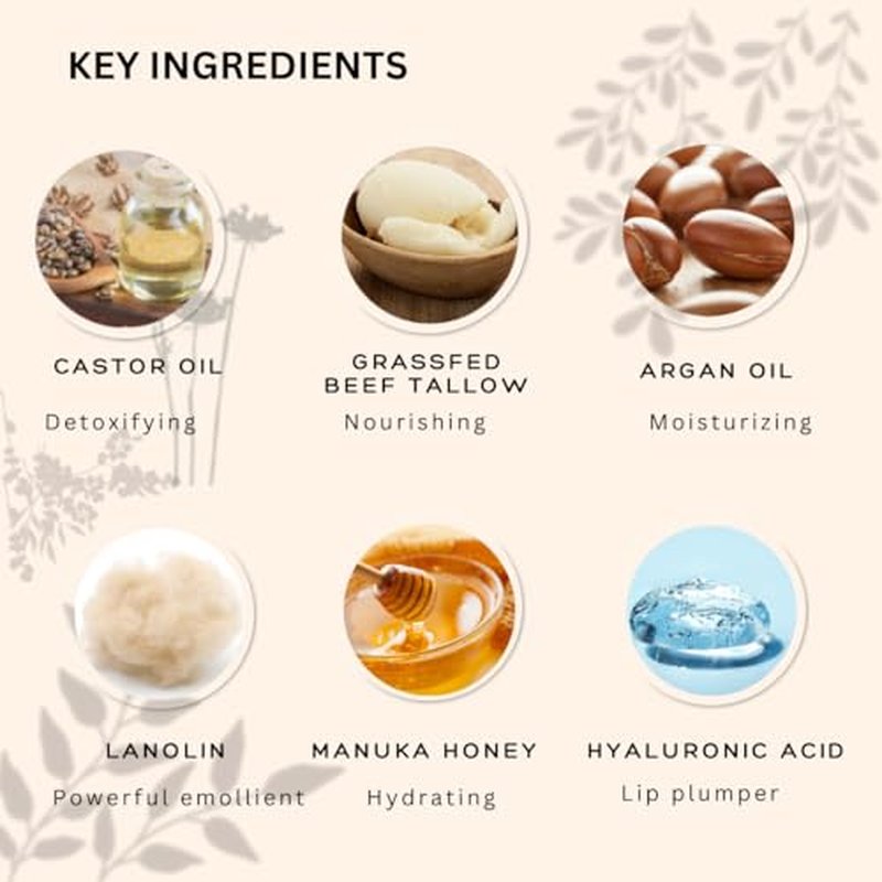 All natural lip gloss - for dry, chapped, sensitive lips | with grassfed tallow, Castor oil, CoQ10, Hyaluronic Acid and Silk - Ultra Moisturizing, Conditioning, Organic (0.4 fl oz/12 mL) (Cool Rose)