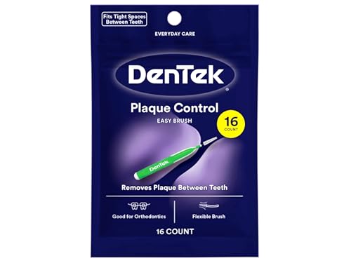 DenTek Easy Brush Interdental Cleaners Pack of 6 - Extra Tight 2.0-3.0mm Flexible Dental Picks with Mint