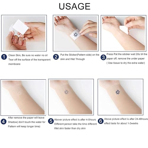 6 Sheets Temporary Tattoos Bright Rooster Temporary tattoo Neck Arm Chest for Women Men Adults
