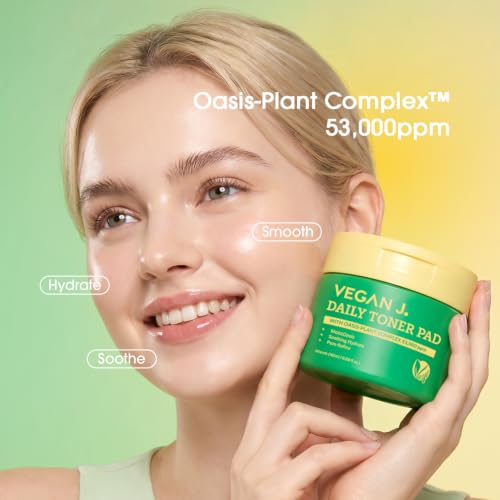 Vegan J Daily Toner Pads - Exfoliating & Hydrating Facial Cotton Pads