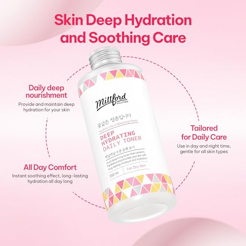 Deep Hydrating Daily Toner 6.76 fl oz (200 ml) - pH-Balancing, Alcohol-Free & Fragrance-Free Toner with Panthenol (Vitamin B5) & Betaine to Strengthen Moisture Barrier, Korean Skincare