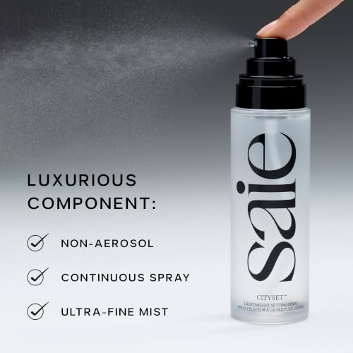 Saie CitySet Lightweight Makeup Setting Spray 3.21 oz - Vegan, Dewy Finish, Long-Lasting