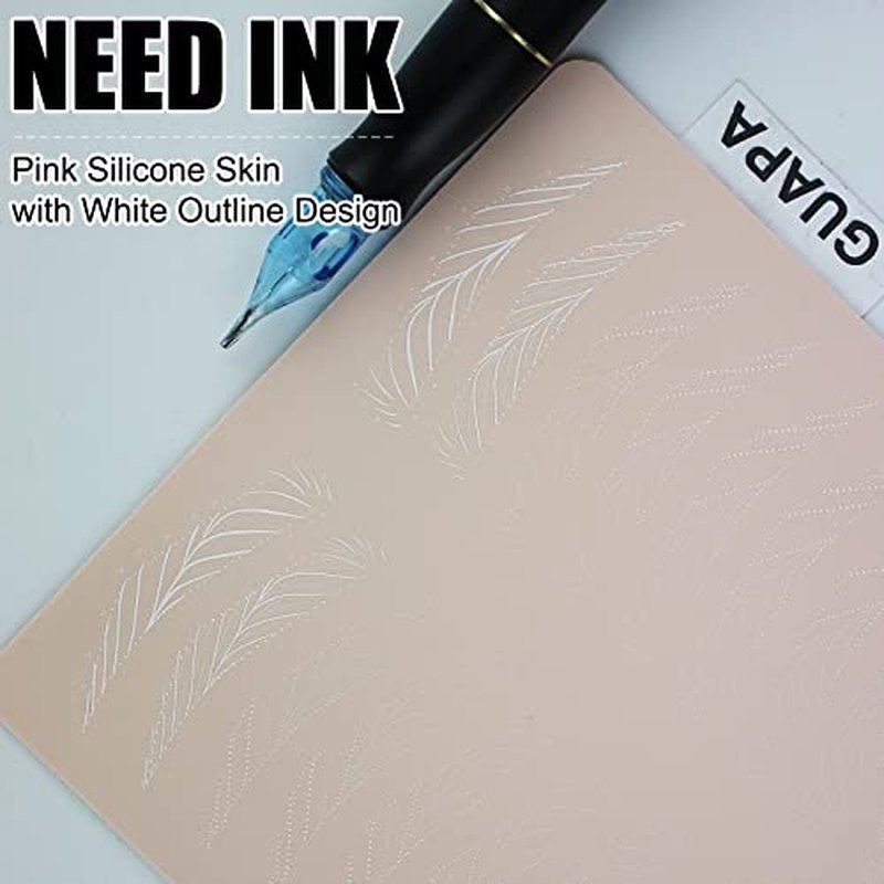 2pcs Hairstroke Practice Skin Double Sided Permanent Makeup Tattoo Practice Skin Microblading Hair stroke Patterns (2pcs)
