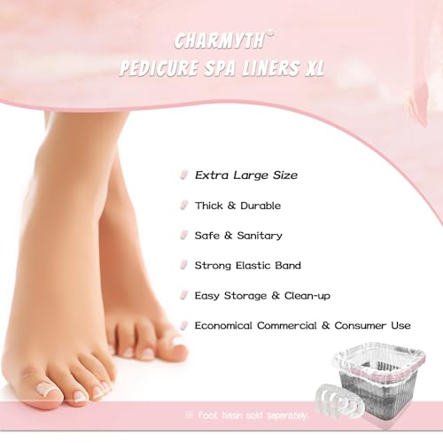 Charmyth Disposable Pedicure Liners Bag XL - 100 Count Bath Foot Spa