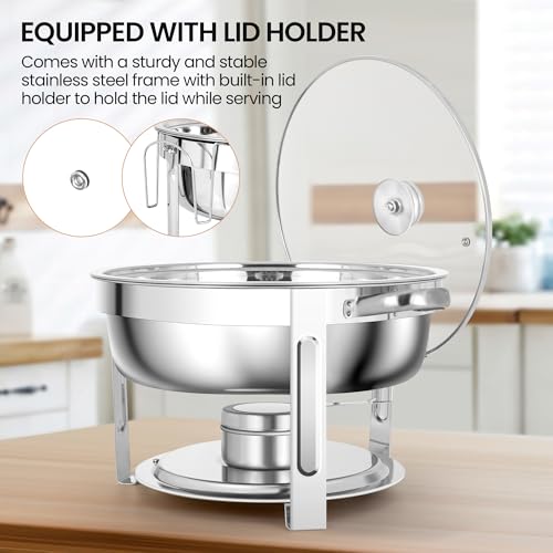 6QT Stainless Steel Chafing Dishes Buffet Set for Catering and Parties