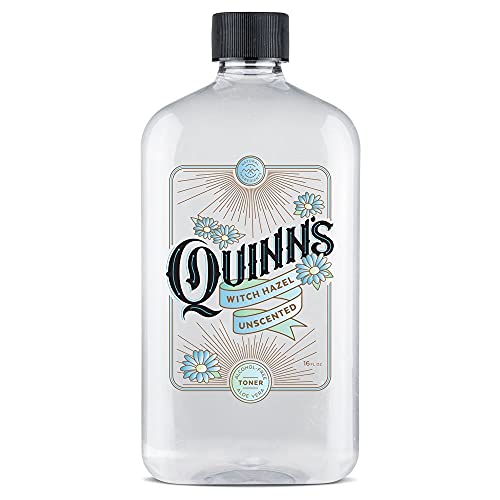 Quinn's Pure Castile Organic Peppermint Liquid Soap 32 oz Alcohol Free Unscented Witch Hazel with Aloe Vera 16oz