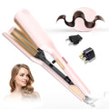 OKWRAP Pink 1.25 Inch Dual Voltage Hair Waver & Curling Iron for Beach Waves