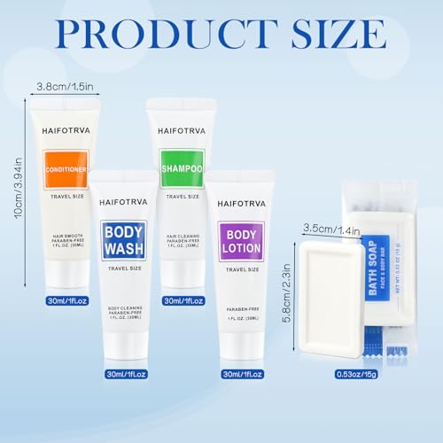 100 Pcs 5-IN-1 Hotel Soaps and Toiletries Bulk Set,Hotel Supplies