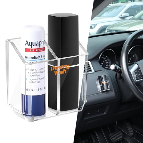 Design Wish Acrylic Chapstick Holder for Car & Home Storage - Upright Lip Balm Holder for Lipstick, Lip Gloss & Toothbrush (Set of 2)