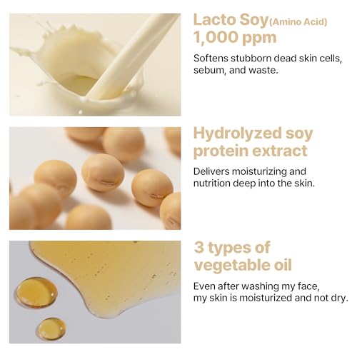 SOME BY MI Lacto Soy Low pH Morning Cleansing Bar ? 3.17oz, 90g - Korean Vegan Bar Soap with Blackhead & Oil Control ? Enriched with Soy Protein & Probiotics to Support Skin Barrier ? Korean Skin Care