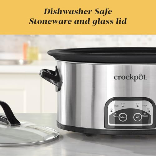Stainless Steel 6-Quart Programmable Slow Cooker with Timer and Food Warmer