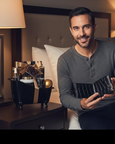 Saint Roy Men's Perfume Spa Gift Set with Bath & Body Care - Dad Gift, Man Spa Basket