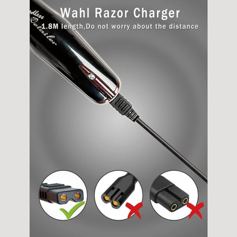 2V Charger Replacement for Wahl Shaver Shaper 8061, 8163, 8786-1001, 7367, 7029, 7060, 7035, 7339, 4000, 7063-017, ?7065-017, WAKH4, 7064-017, 7061-917, 5-Star Series Trimmer Clipper Power Adapter