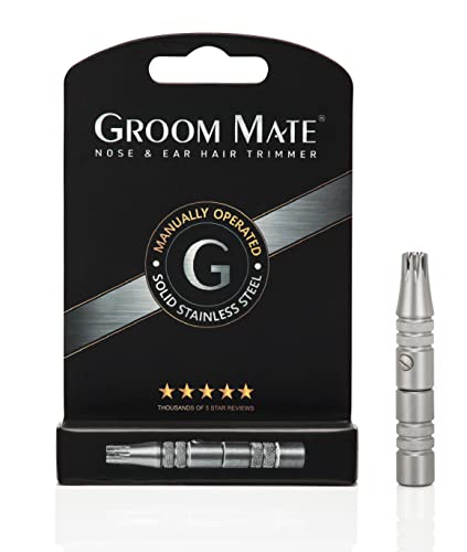 Stainless Steel Nose & Ear Hair Trimmer - Manual, Eco-Friendly, No Batteries