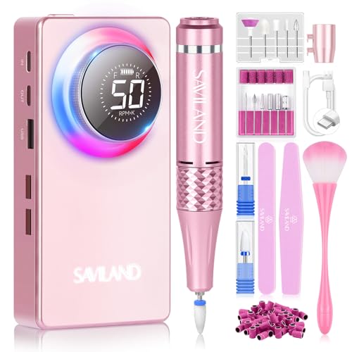 SAVILAND 50000RPM Electric Nail Drill Professional with Clear Builder Nail Gel