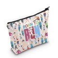 LEVLO Running Girls Cosmetic Make Up Bag Runner Gifts Idea Born To Run Makeup Zipper Pouch Bag For Women Girls (To Run Bag)