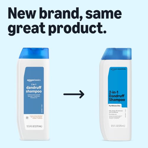 Amazon Essentials 2-in-1 Dandruff Shampoo & Conditioner - Gentle, pH Balanced, 12.5 Fl Oz (Pack of 6)