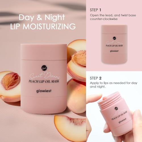 Glowiest Sweet Dreams Peach Lip Oil Mask Hydrating Lip Treatment for Sensitive Skin